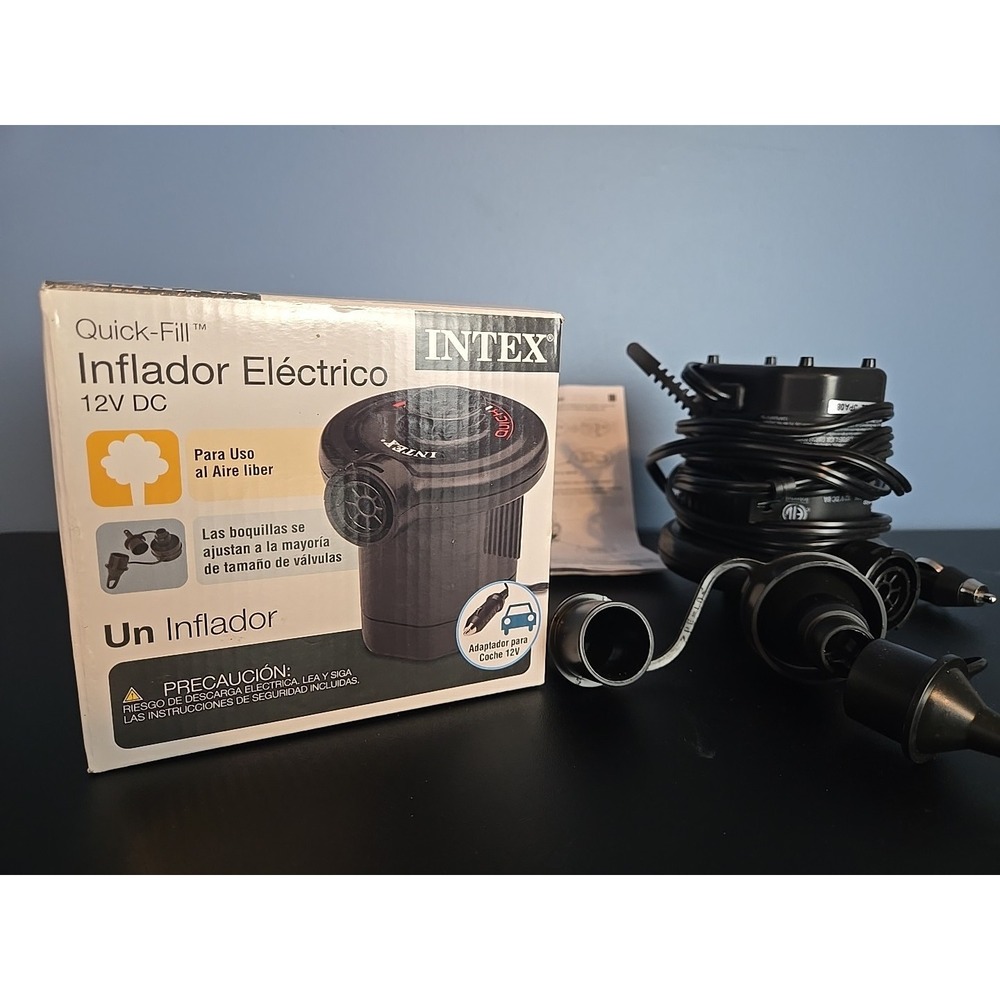 Intex Quick Fill DC Electric Air Pump 12V Car Plug Max Air Flow 21 2CFM